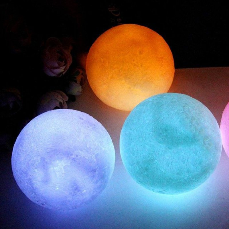 8 ซม.3D Lunar โคมไฟตั ้ งโต ๊ ะห ้ องนอนตกแต ่ งของขวัญไฟกลางคืนขนาดเล ็ ก