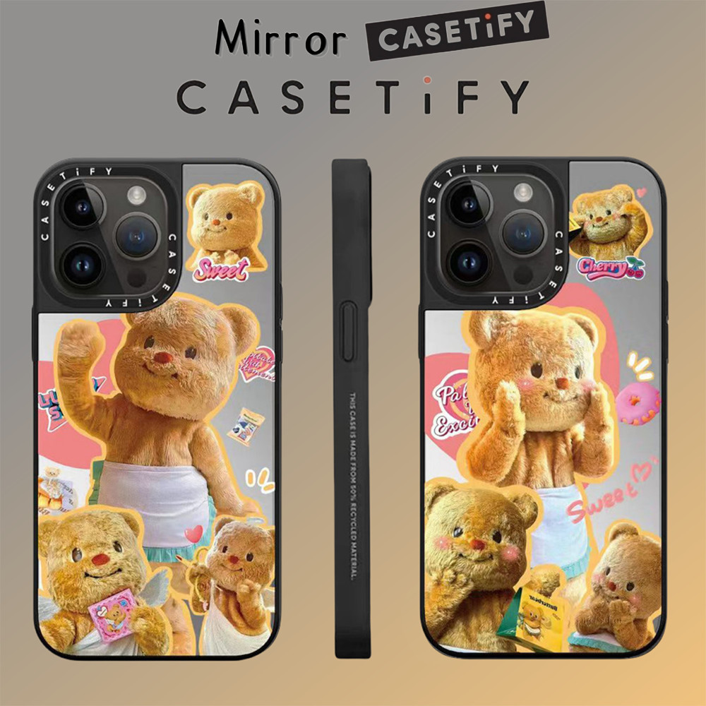 Butter Bear กระจกโทรศัพท ์ สําหรับ IPhone 15ProMax 15Pro 15 14 13 12 11 Pro Max กรณีเต ็ มรูปแบบกันกระแทกป ้ องกัน Hard Matte ฝาครอบ