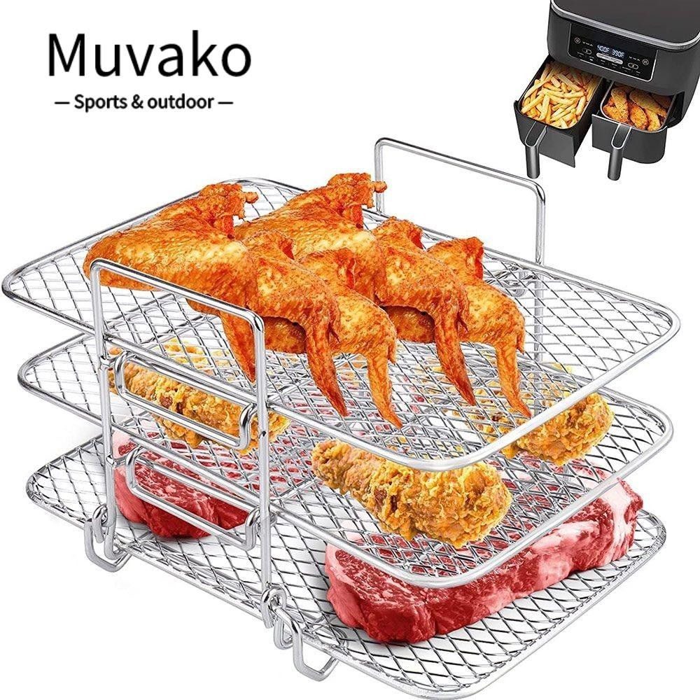 Muvako Dehydrator Rack, Stackable Cooker Air Fryer Rack, สแตนเลส Multi-Layer Multi-Layer Dehydrator Rack อุปกรณ ์ ครัว