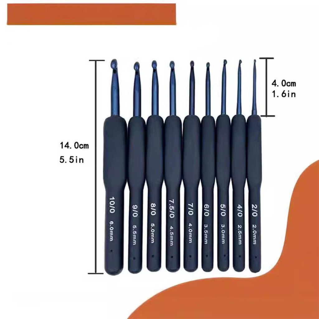 (แยกชิ้นสีกรม) เข็มถักโครเช เข็มถักไหมพรม แยกชิ้น สินค้าพร้อมส่งจากไทย สินค้าขายดี