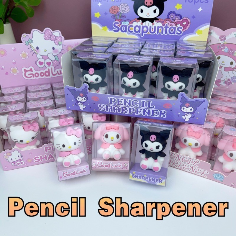 กบเหลาดินสอ Kawaii KT Kuromi ซิลิโคน Sharpener นักเรียนเครื่องเขียนเด็กอุปกรณ์การเรียน