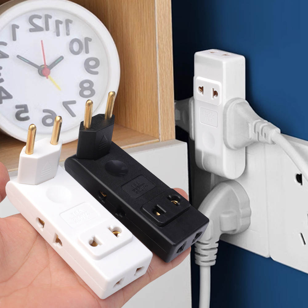 Eu Plug 180 องศา Rotatable Socket หนึ ่ งถึงสี ่ Conversion Extension Multi-Plug Mini Slim Wireless Outlet Adapter