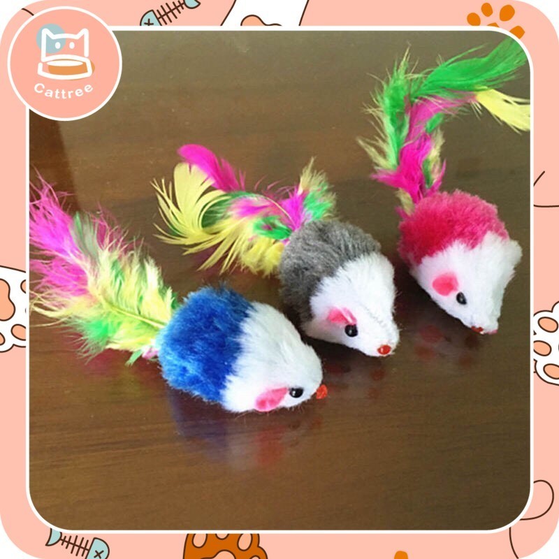 ของเล่นแมว หนูขนฟู หนูล่อแมว ลดความก้าวร้าว สำหรับแมวเขี่ยเล่น