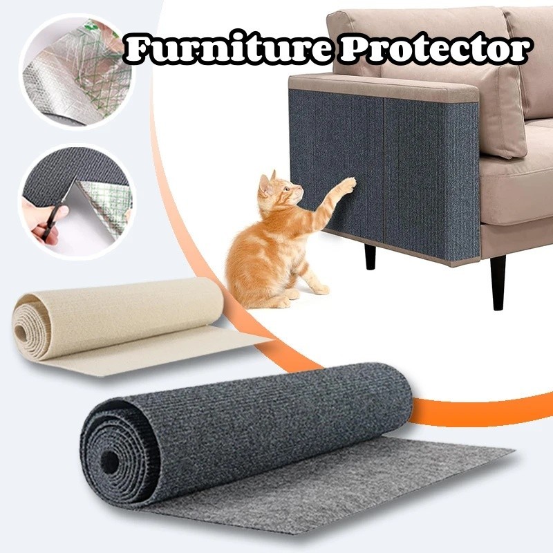 Cat Scratching Mat พรมแมว Self-Adhesive Trimmable Cat Scratching Post Carpet, Cat Scratch เฟอร ์ นิเจอร ์ Protector