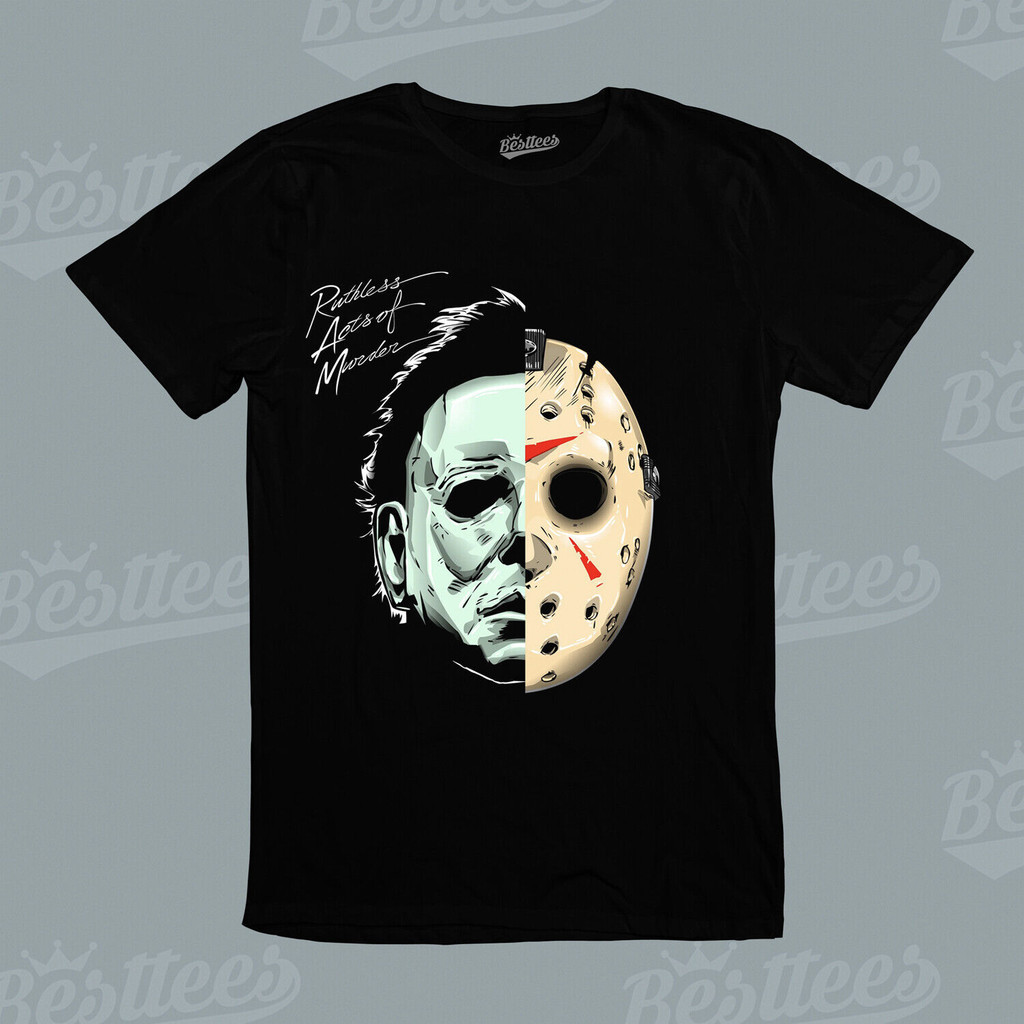 Mens Jason Friday 13Th Voorhees เสื้อยืดฮาโลวีนสยองขวัญ