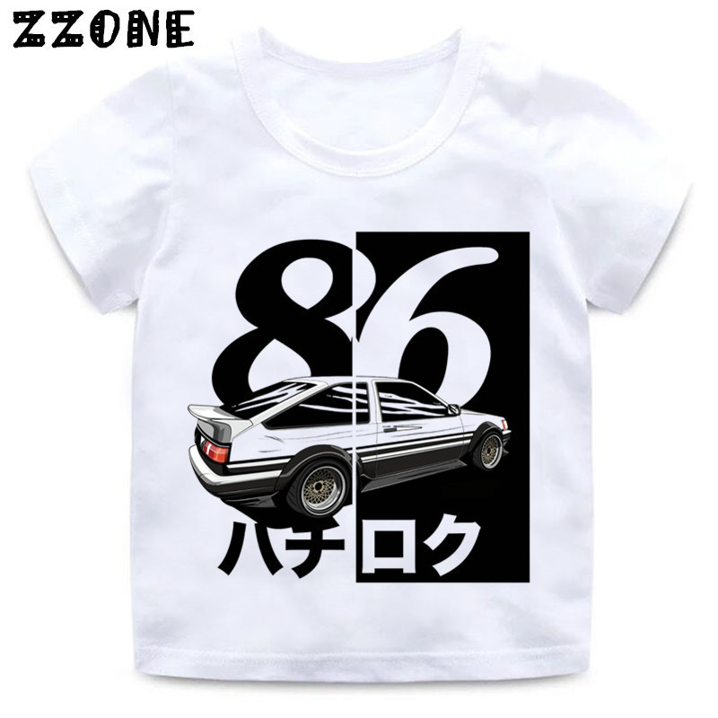 2024 Cool Drift Car AE86 เสื ้ อยืด - Anime Inspired Initial D Design for Kids ' Summer