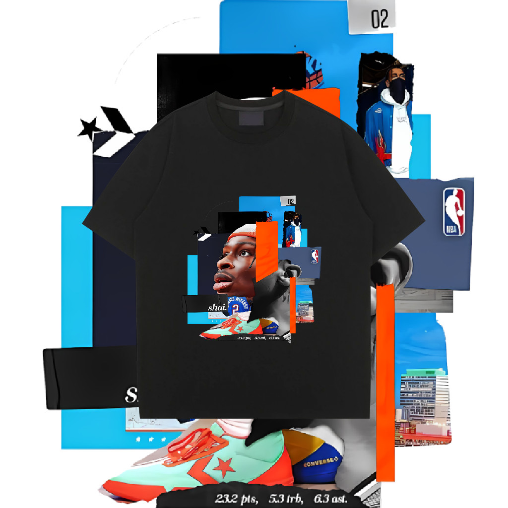 Shai Gilgeous-Alexander บาสเกตบอลแขนสั้น NBA ระบายอากาศได้ Thunder กีฬา สันทนาการ แขนสั้น