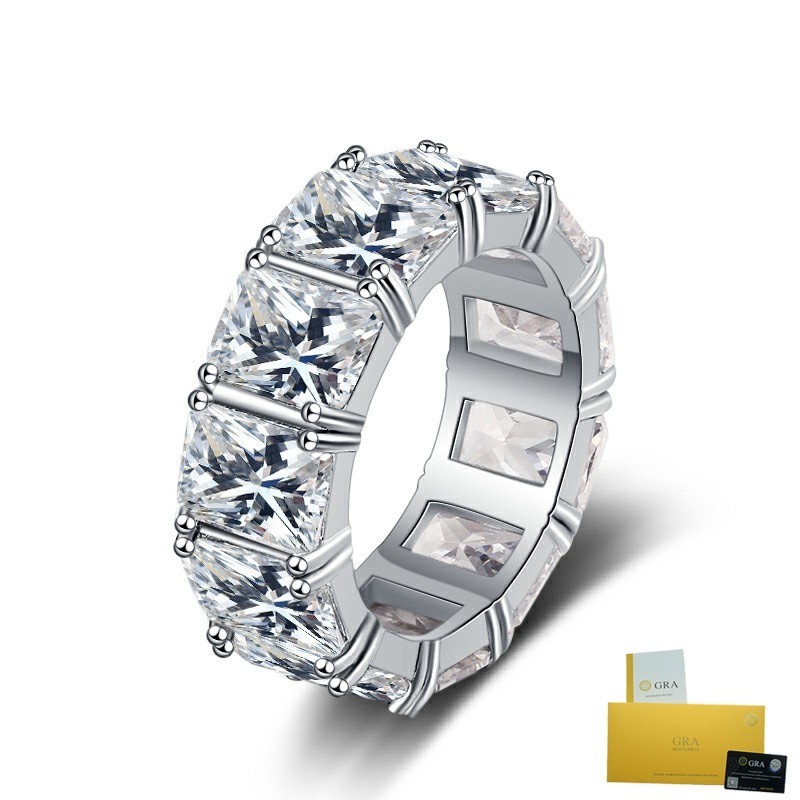 [ พร ้ อมใบรับรอง Gra ] แหวนปิดขั ้ นสูงหรูหราใหม ่ Moissanite