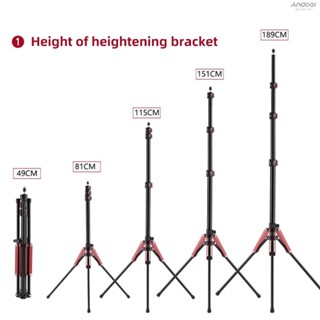 189 ซม./74.4in ขาตั้งขาตั้งกล้องแบบปรับได้ขาตั้งไฟวิดีโออลูม…