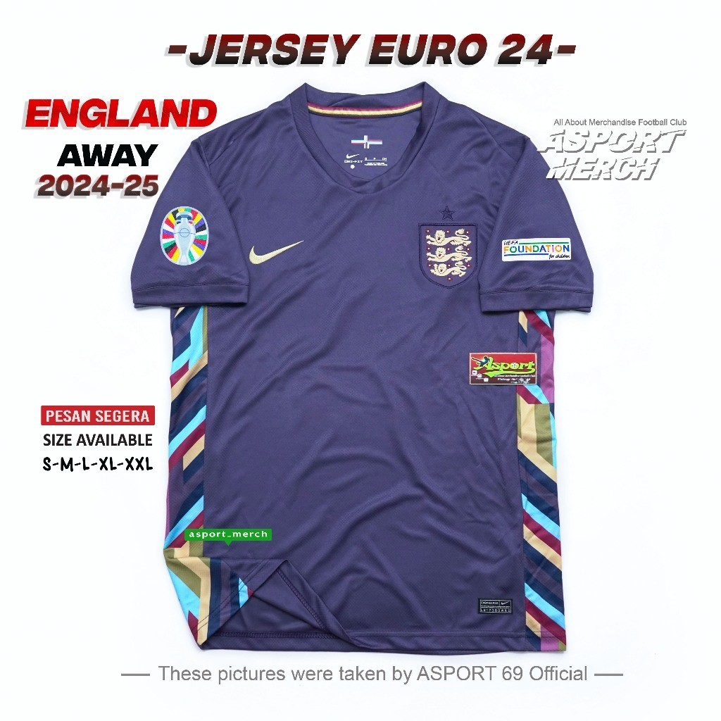 ใหม ่ ล ่ าสุด EURO AWAY England Football JERSEY 2024 2025 England AWAY JERSEY 24 25 นําเข ้ า