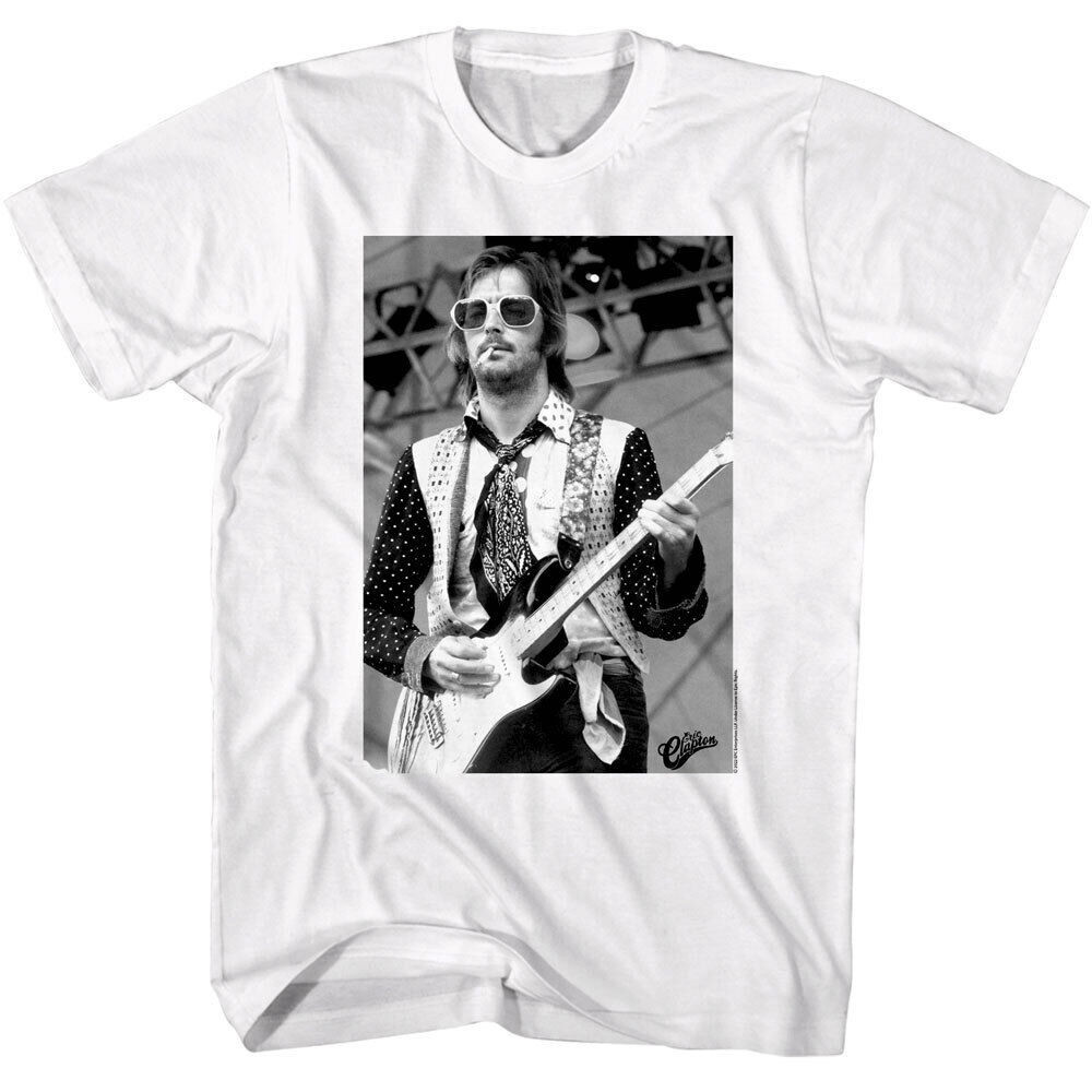 Eric Clapton Hippie Shades 1974 เสื้อยืดผู้ชายแว่นตากันแดด Iconic Rock Blues