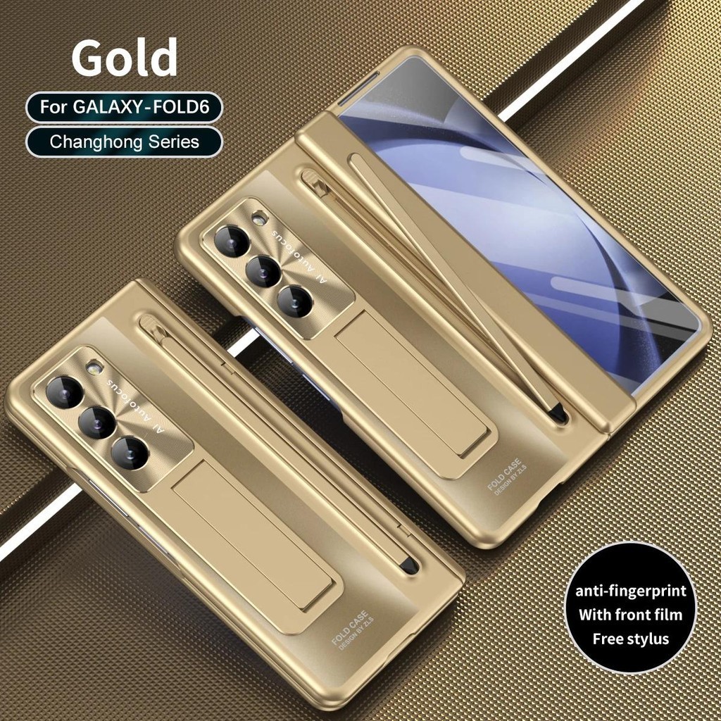 SAMSUNG 360 เคสป้องกันแบบเต็มหน้าจอสําหรับ ซัมซุง กาแลคซี Z พับ 8 7 6 5 4 3 2 ชุบบานพับใสกลฟิล์มนิรภัยฝาครอบพับ