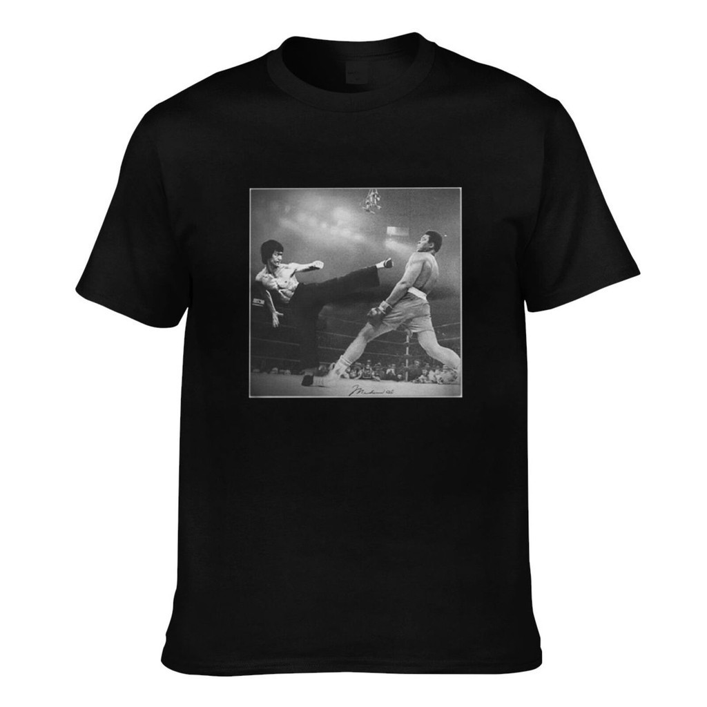 เสื้อยืด Cotton Bruce Lee Vs Muhammad Ali Vintage