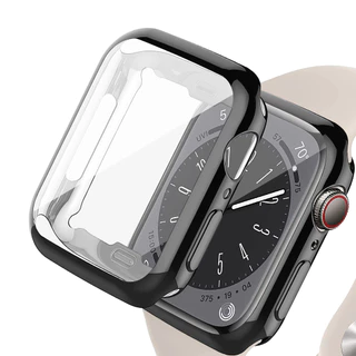 เคสใสสําหรับ Apple Watch Series 11/10/9/8/7/6/5/4/SE/3/2/1 และ Ultra 3/2 ขนาด 49 46 45 44 42 41 40 38 พร้อมฟิล์มกันรอยเต็มหน้าจอ