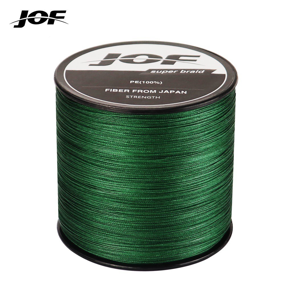 Jof Braid x4 300m 500m 1000m Original สีเขียว 4 Braided สายตกปลา Monofilament สายตกปลา 8lb - 80lb สําหรับตกปลา Reel