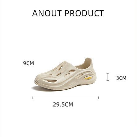 CROCS อูฐกีฬาฤดูร้อนกลวงรองเท้าแตะผู้ชายพื้นนิ่มแฟชั่นรองเท้าแตะชายหาดกันลื่นระบายอากาศกลางแจ้งจระเข้