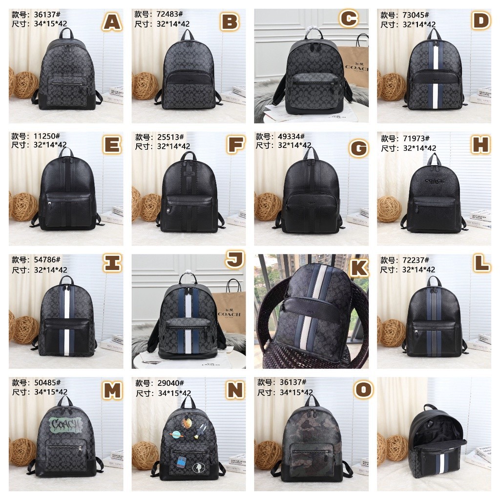 Charles Backpack 11250 ผู้ชาย กระเป๋าเป้สะพายหลัง Coac h กระเป๋าเป้ หนังแท้ ความจุสูง