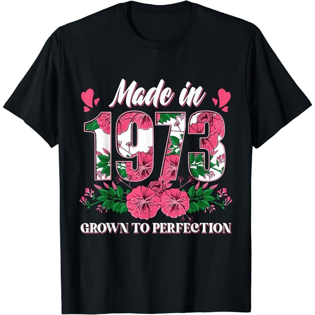 Made In 1973 50Th Birthday Flower 50 Years Old Bday Party เสื้อยืด