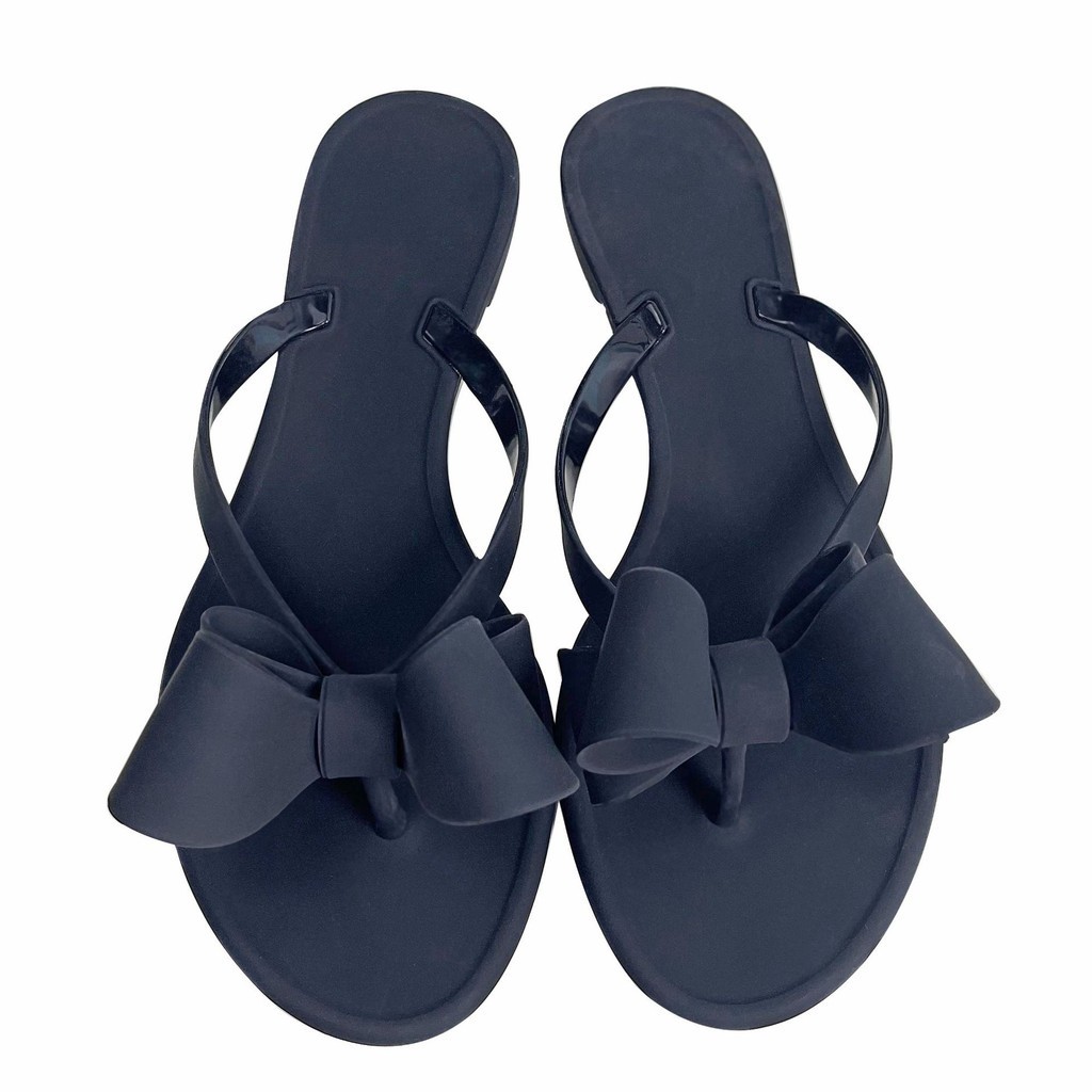รองเท ้ าแตะ PVC ผีเสื ้ อ Frosted Jelly สําหรับผู ้ หญิงแฟชั ่ นแบน Bottomed Flip Flops
