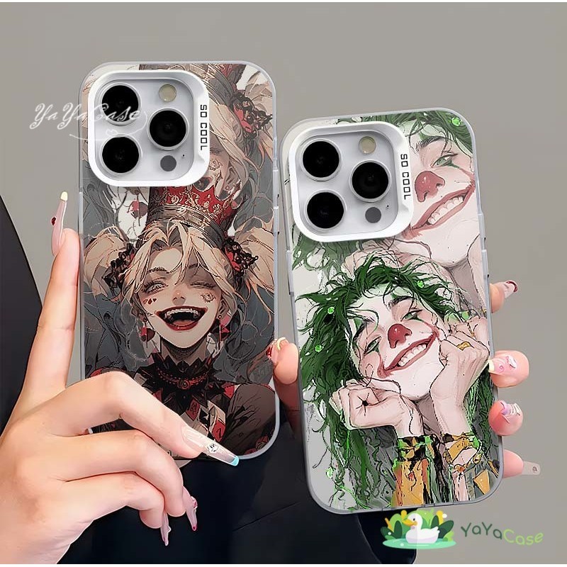 🦢สำหรับ iPhone11 13 CASE FOR เคสไอโฟน15 14 12 Pro Max 15 14 7 8 Plus X XR XS MAX ตัวตลก คู่รักรุ่น ขั้นสูง สี เงิน เคส