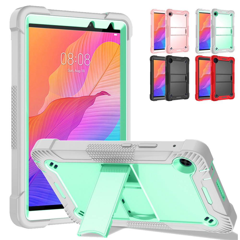 สําหรับ Huawei MatePad T8 2020 8.0 นิ้ว Kobe2-L03 KOB2-L09 กรณีเด็กปลอดภัยซิลิคอน PC Hybrid กันกระแทกขาตั้งแท็บเล็ตฝาครอบปลอก