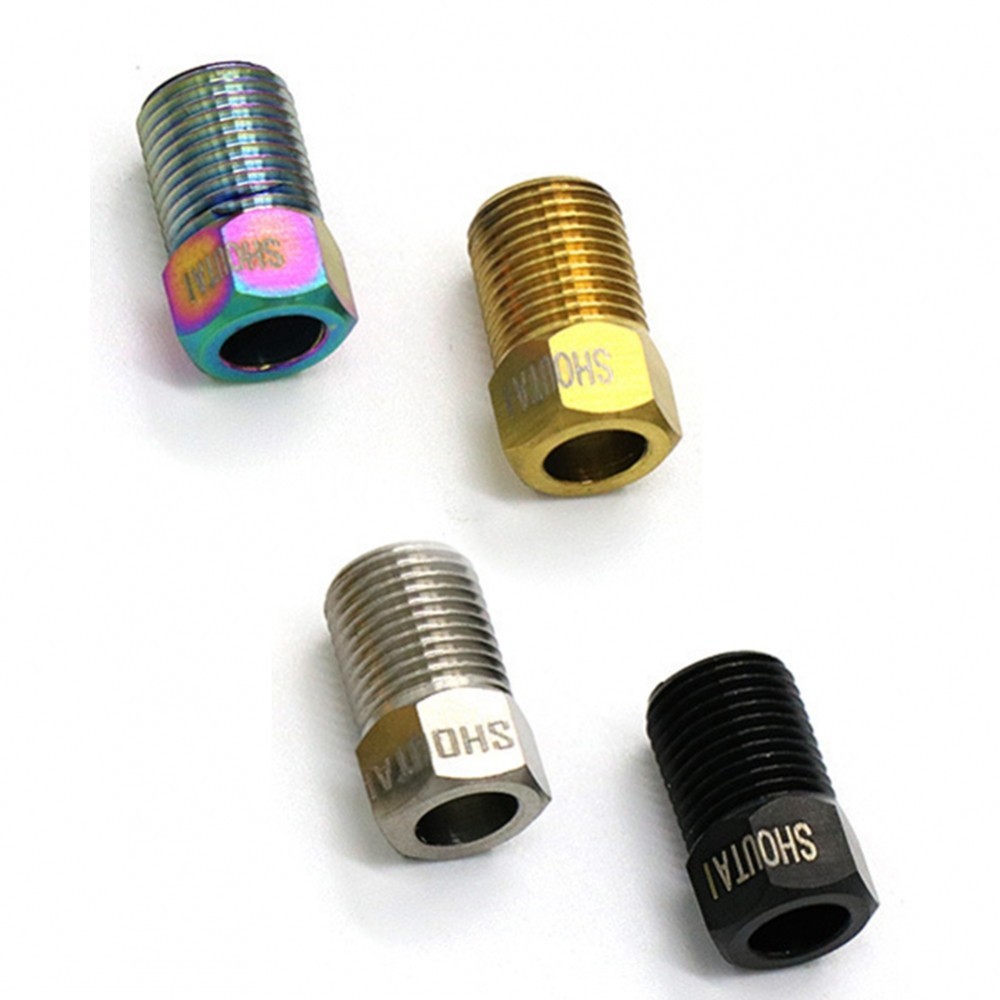Bolt Hose Nut Oil Tube Rainbow Screw Stainless Steel Titanium Alloy 2 ชิ ้ น