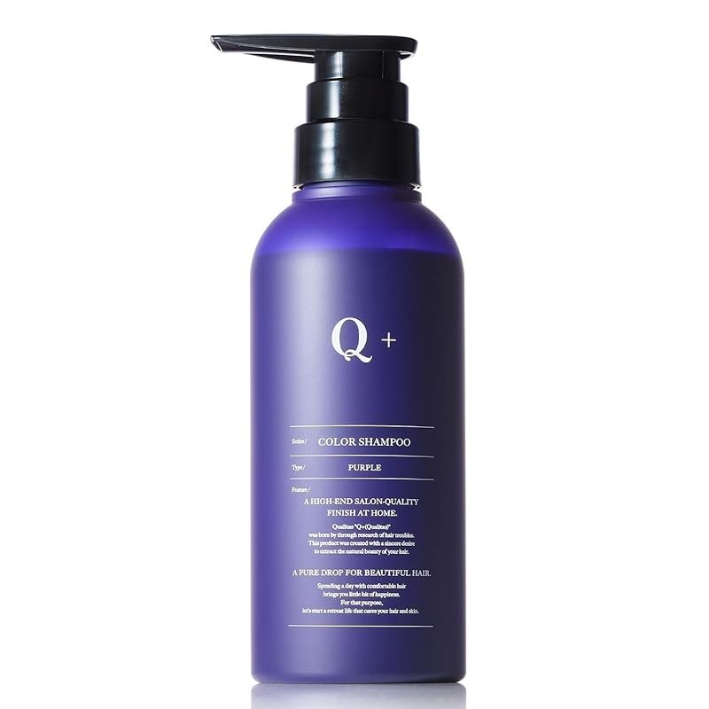 Q+ (Qualitas) Color Shampoo, Purple Shampoo, 300ml ［ Anti-Yellowing × Damage Care］ MURASHAN Amino Acid Shampoo, Light Hair Color / Blonde Hair