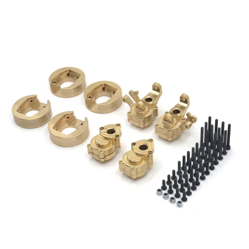 RC รถอัพเกรดและการปรับเปลี่ยนทองเหลือง Counterweight ถ้วยหน้าและหลังสําหรับ YK4102 4103 4082 6101 Rc