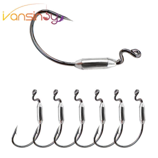 5pcs ตะขอตกปลา 2g/2.5g/3g ตะขอตกปลาน ้ ําหนัก Bass Hooks Soft Lure Worm Hooks สําหรับน ้ ําจืด