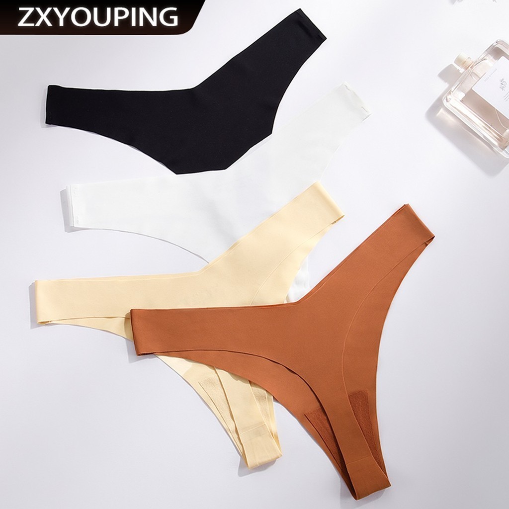 ZXYOUPING ผู้หญิงกางเกงไม่มีรอยต่อต่ำเอวเซ็กซี่ G String Thong สบายผ้าไหมน้ำแข็งกางเกง S-XL