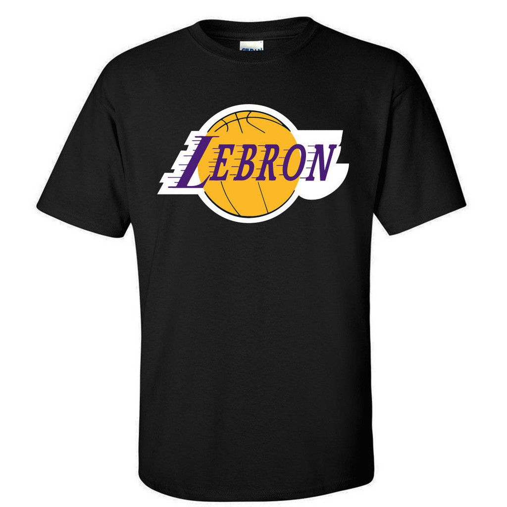 เสื้อยืดโลโก้ Lebron James Los Angeles Lakers สีดํา