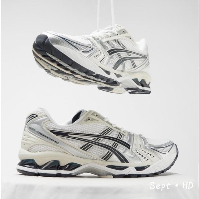 GEL-KAYANO 14 สีขาวสีดําเงิน JJJJ Flat Replacement Midnight Silver 1202A056-109
