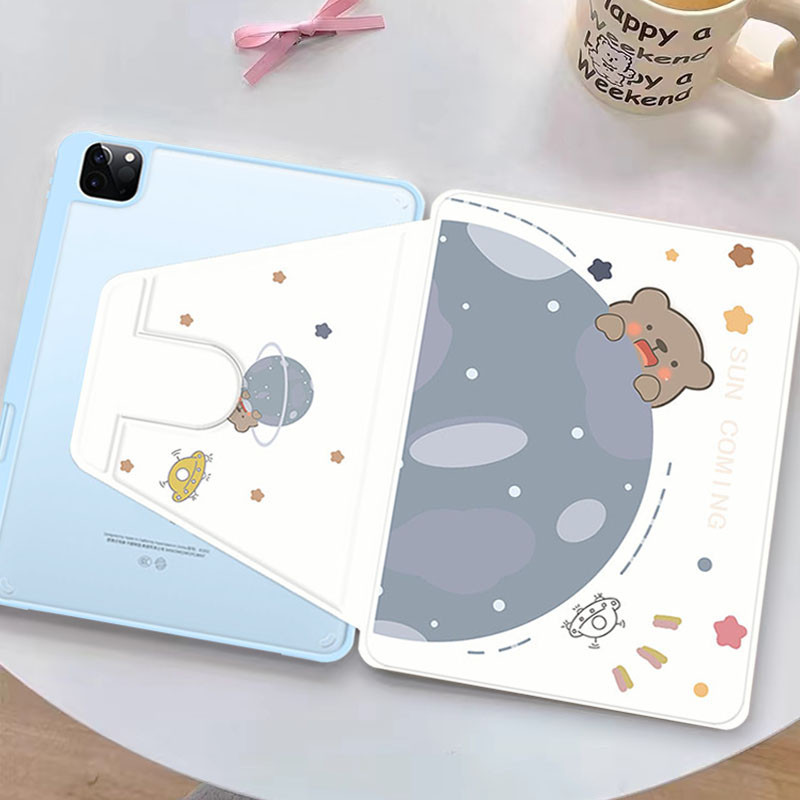 เคสiPad หมุน 360° air4 Air5 Gen10 Gen9 gen8 gen7 gen6 gen5 air1/2 Alice ช่องใส่ปากกาขวา Acrylic 10.5 air3 Pro10.5 pro11