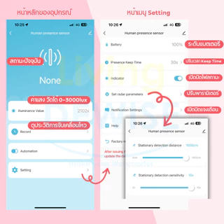 Tuya เซ็นเซอร์ตัวจับความเคลื่อนไหว Zigbee แบบเรดาห์แบบใส่ถ่าน พร้อมเซ็นเซอร์วัดแสง (ZG-204ZM) Human Presence Sensor