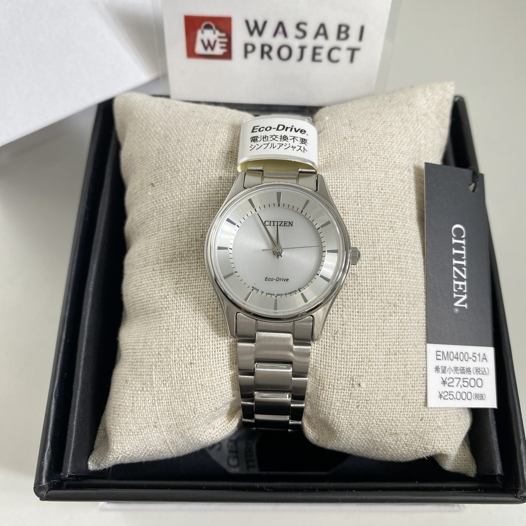 [Authentic★Direct from Japan] CITIZEN EM0400-51A Unused Eco Drive Sapphire glass Silver SS Women Wrist watch นาฬิกาข้อมือ