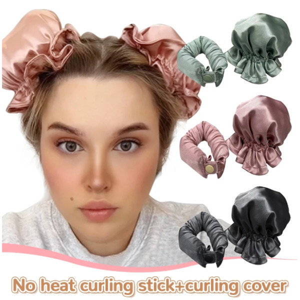 Bun Bons ใหม่ Silk Bun Bons ลูกกลิ้งผมพร้อมผ้าไม่มีความร้อน Curling Rod Heatless Hair Curlers Soft Curls แถบคาดศีรษะเครื่องมือจัดแต่งทรงผม
