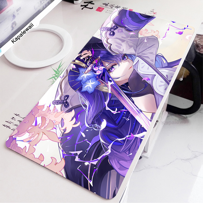 แผ่นรองเมาส์สําหรับเล่นเกมขนาดใหญ่ Genshin Impact Mousepad ตารางเกมสําหรับคอมพิวเตอร์ Mousepads แล็ปท็อปสํานักงานพรมความเร็วแผ่นกันน้ํา