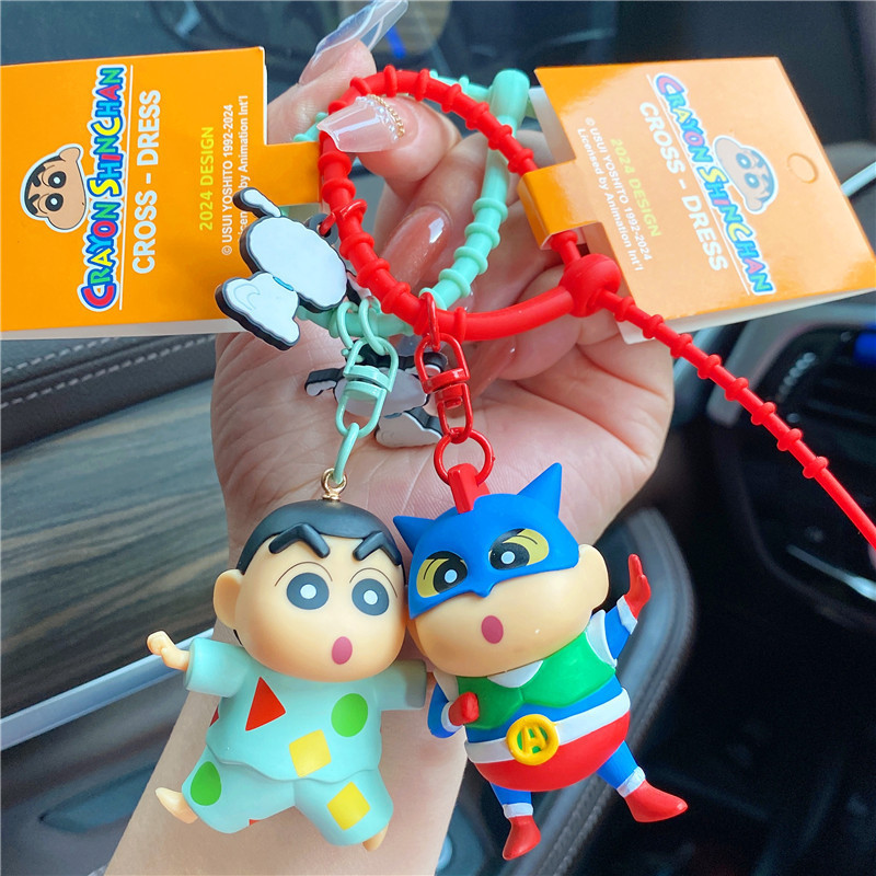 การ ์ ตูน Crayon Shin-chan พวงกุญแจน ่ ารักพวงกุญแจประณีตจี ้ กุญแจรถคู ่ กระเป ๋ าเป ้ สะพายหลังจี ้ ของขวัญ
