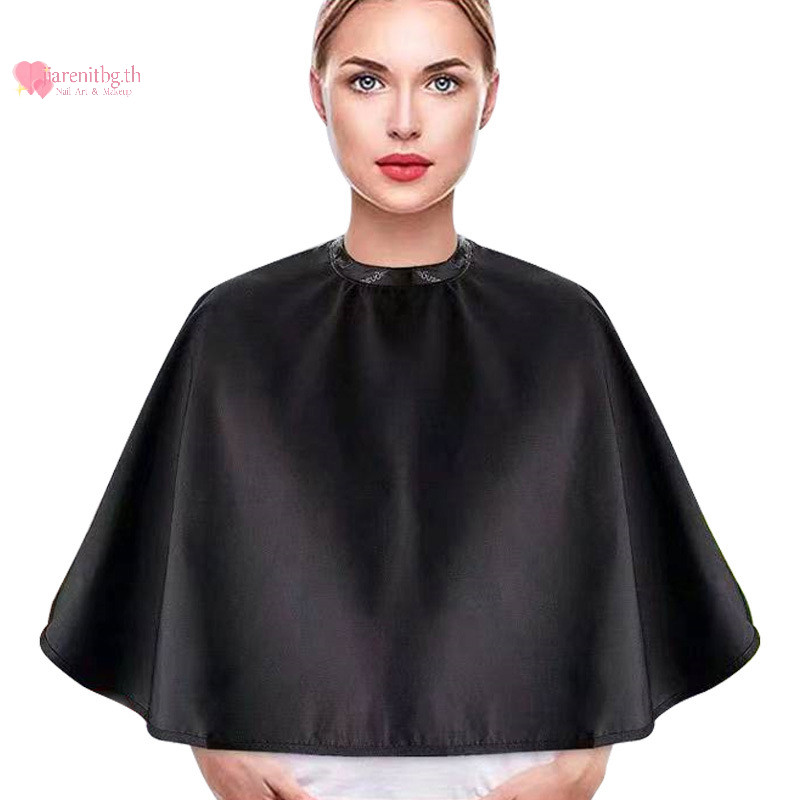 Renbg ตัดผม Cape Pro Salon Hairdressing ผ้ากันน้ํา สําหรับช่างทําผม สีดํา พร้อมผ้ากันเปื้อนตัดผม