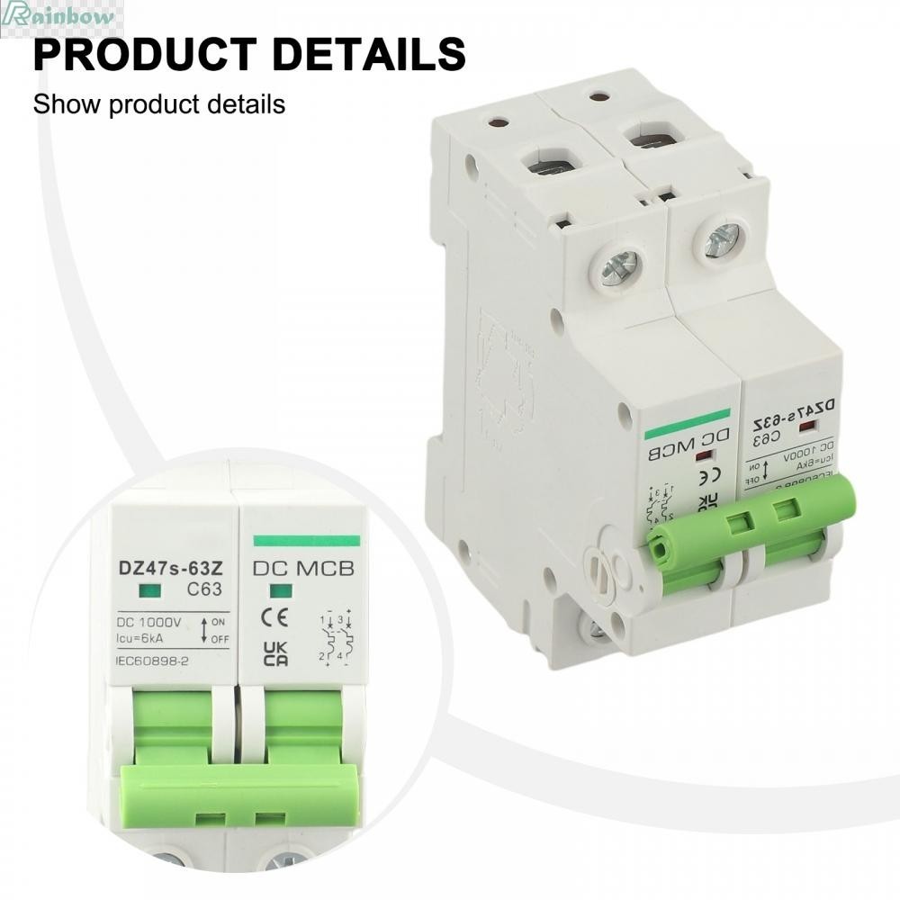 2p Miniature Circuit Breaker DC Isolator Switch DC1000V สําหรับระบบไฟฟ ้ าโซลาร ์ เซลล ์