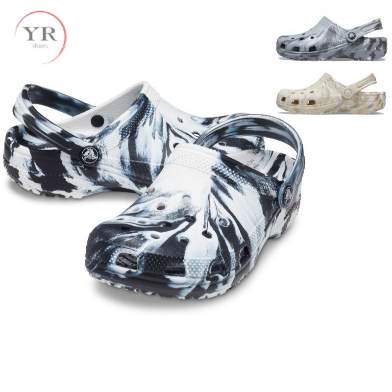 crocs แท้ crocs Classic Marbled Clog รองเท้าชายหาด น้ําหนักเบา สวมใส่สบาย เหมาะกับเดินชายหาดกลางแจ้ง สําหรับผู้หญิง และผู้ชาย