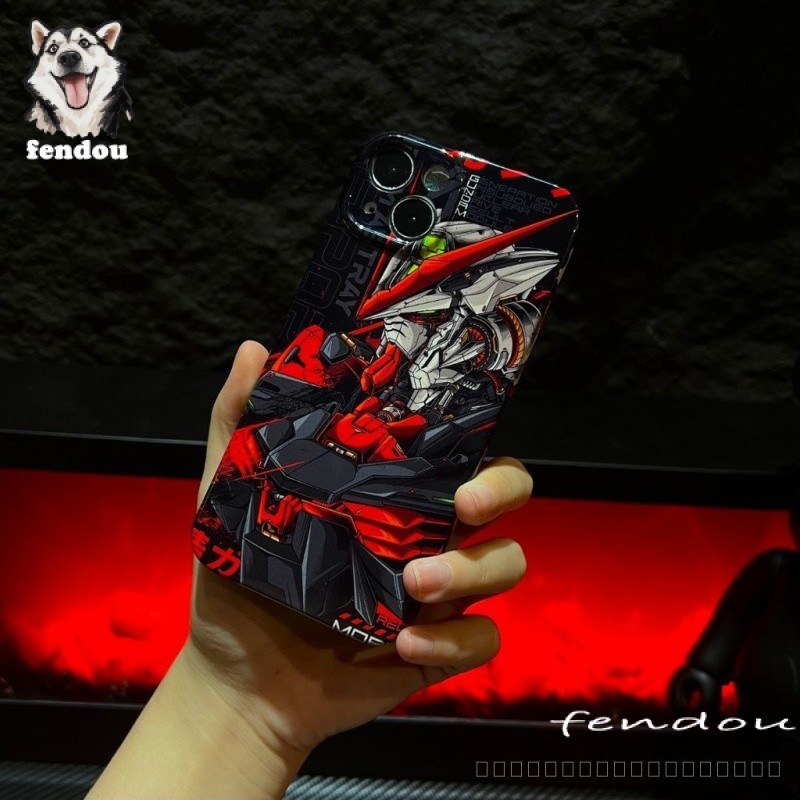 สีแดงgundam Mechaเคสโทรศัพท์เหมาะสําหรับiPhone7 8plus 15promax 14plus 13promax 15 14 13 12 11 12pro XS X XR XSMAXกันกระแทกเคสแข็งเคลือบเงาป้องกันกรณี 2DPT - รูปที่ 5