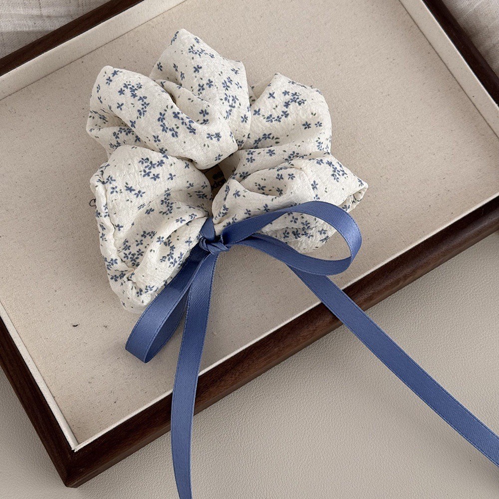 Jojo COCO สีฟ ้ าดอกไม ้ ขนาดใหญ ่ ลําไส ้ ผม Tie สําหรับผู ้ หญิงเกาหลี Gentle Ball อุปกรณ ์ เสริมผม