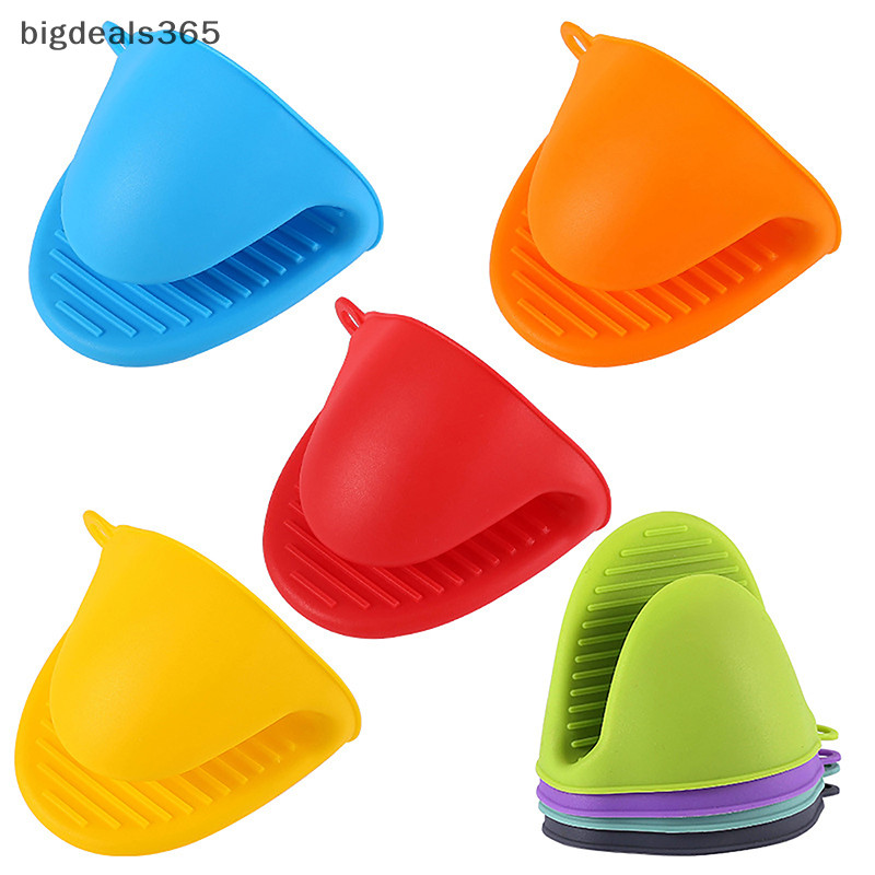 [bigdeals365] ซิลิโคนถุงมือทนความร้อนคลิปฉนวนกันความร้อนไม่ติดหม้อกันลื่น Bowel ผู้ถือคลิปทําอาหารเตาอบ Mitts สต็อกใหม่
