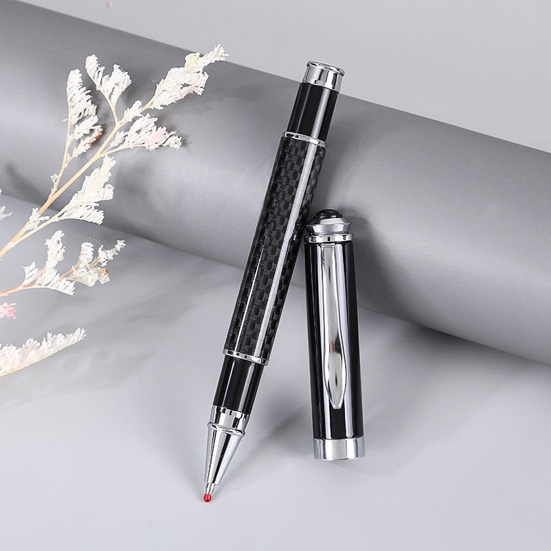 ปากกาลายเซ็นโลหะคาร์บอนไฟเบอร์ 1 ชิ้น สีดํา 0.5 มม. ปากกาลายเซ็นระดับไฮเอนด์ ของขวัญ เครื่องเขียน อุปกรณ์การเรียน