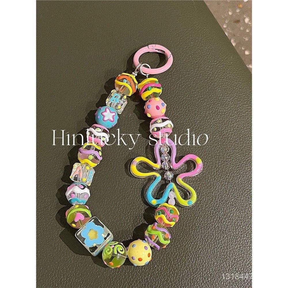 Hinlucky Dopamine สามมิติดอกไม ้ ที ่ มีสีสันที ่ ถอดออกได ้ เคสโทรศัพท ์ Hand-Carryable Lanyard Shock-