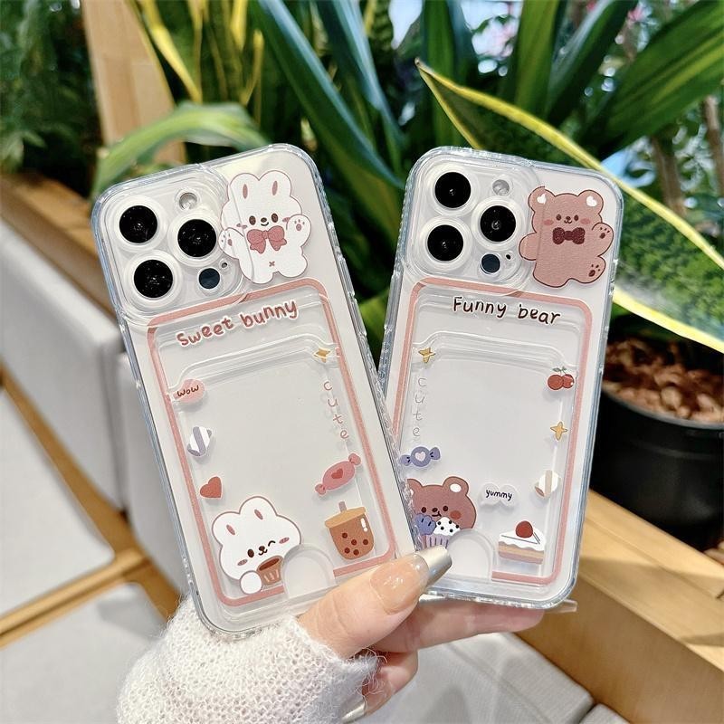น่ารักการ์ตูนกระต่ายหมีเคสโทรศัพท์กันกระแทกปลอกoppo Reno 10 11 PRO 11F 4 4G 5 6 7 8 9 5F 5Z 6Z 7Z 8T 5G Reno6Z Reno7Z Reno8Z Reno8T 5Gกรณี