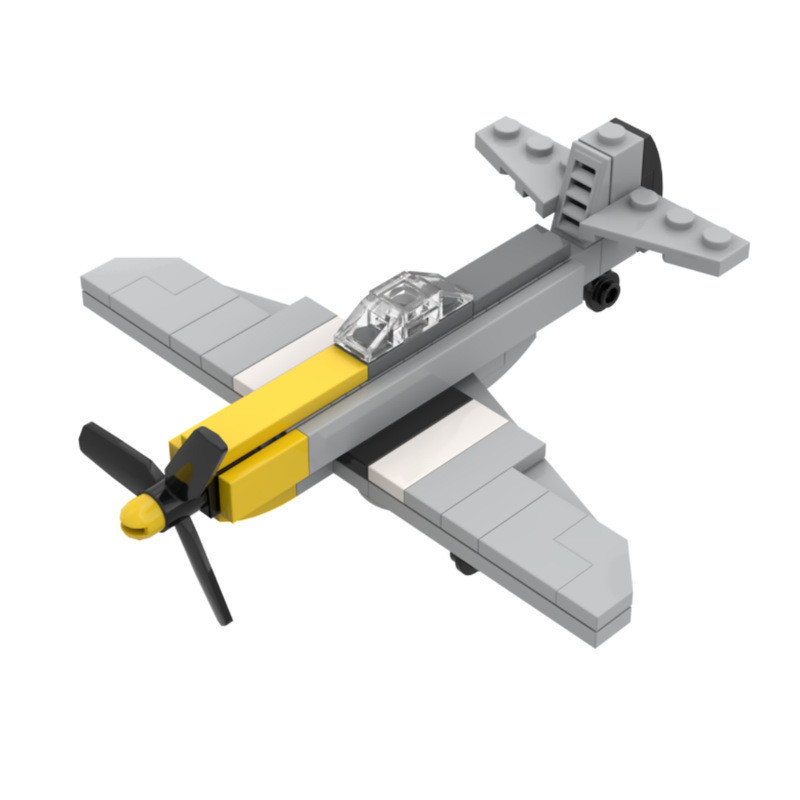 Mini World War II P-51 Wild Horse Fighter รุ่นใช้งานร่วมกับอนุภาคขนาดเล็ก MOC Building Blocks ปริศนาประกอบของเล่นเด็กผู้ชาย