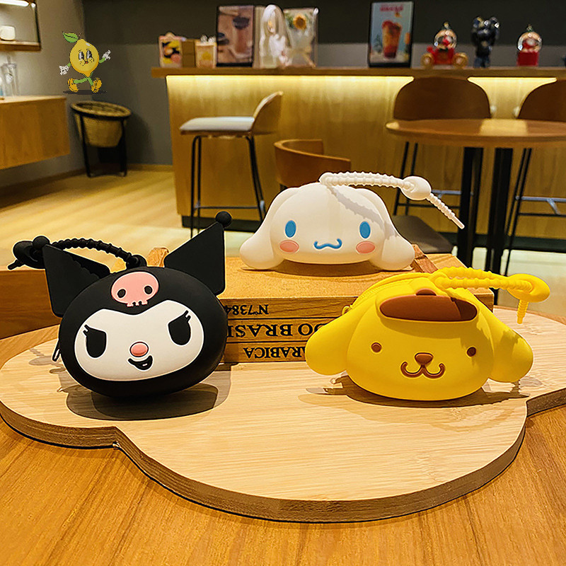 [mozh] Sanrio PVC กระเป๋าใส่เหรียญกระเป๋าเก็บจี้พวงกุญแจกระเป๋าการ์ตูนน่ารักเครื่องประดับ Melody Purin กระเป๋าสตางค์ Kawaii หูฟังกระเป๋า [TH]