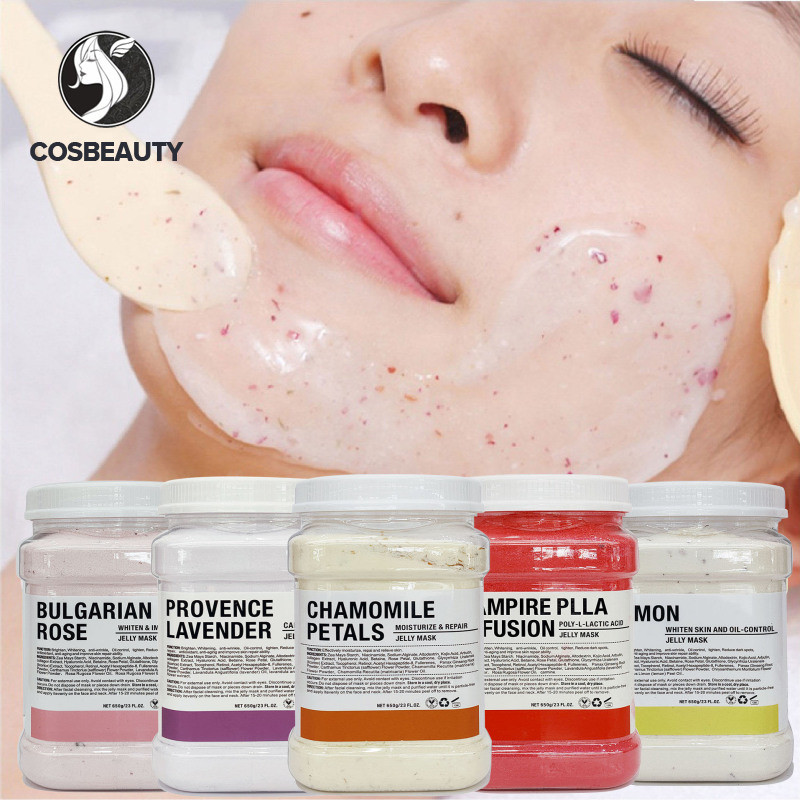 COSBEAUTY Rose/lavender/chamomile และอื ่ นๆ Crystal Jelly Mask Powder Vampire REVERSE Water Light Brightening Skin Soft Mask Powder 650g